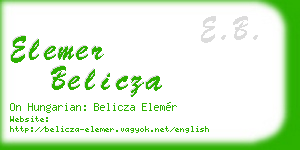 elemer belicza business card